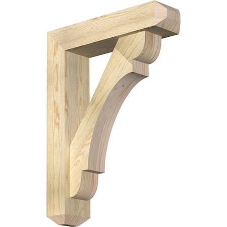 Ekena Millwork Olympic Craftsman Rough Sawn Bracket w/ Offset Brace, Douglas Fir, 6"W x 24"D x 32"H BKT0604X24X32OLY04RDF